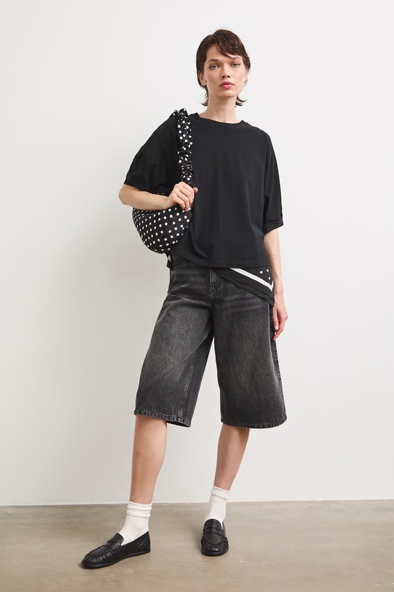 Medicine T-shirt damski bawełniany z elastanem czarny RS26-TSD814