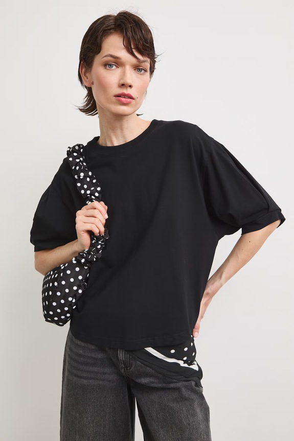 Medicine T-shirt damski bawełniany z elastanem RS26-TSD814 czarny RS26