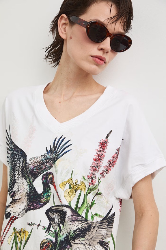Medicine T-shirt oversize damski bawełniany z elastanem RS26-TSD851 multicolor