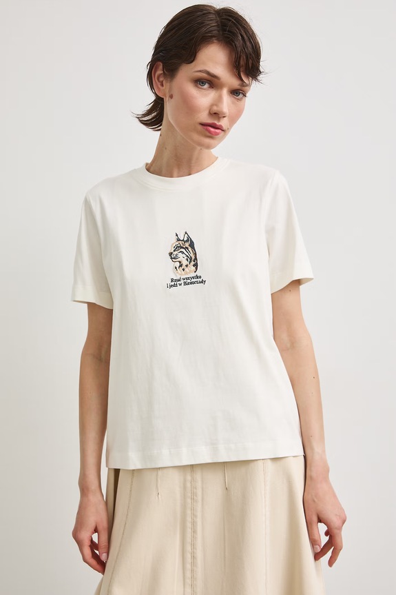 T-shirt damski bawełniany z kolekcji Bieszczadzki Park Narodowy x Medicine RS26-TSD854 beżowy