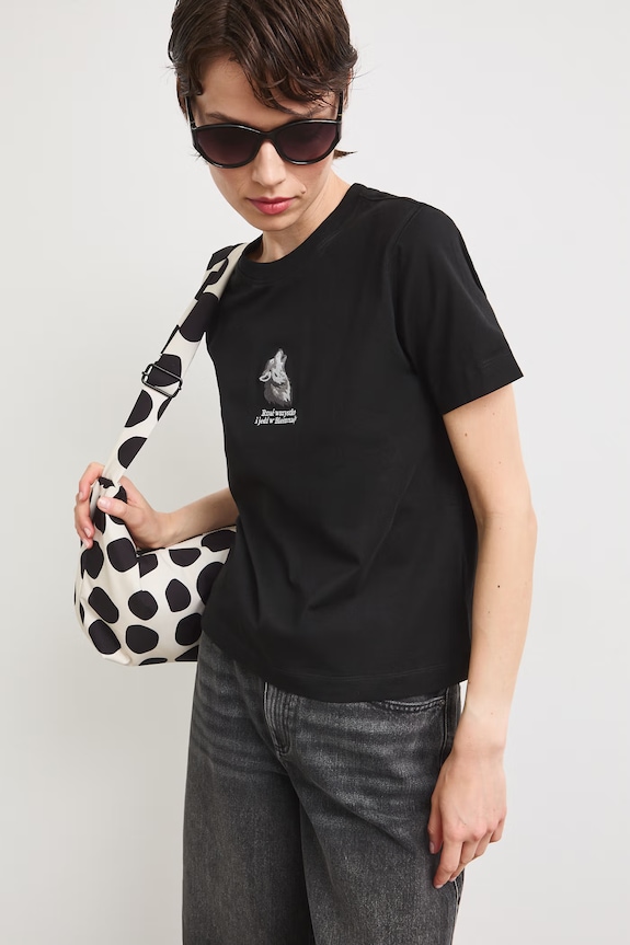 Medicine T-shirt damski bawełniany RS26-TSD854 czarny RS26