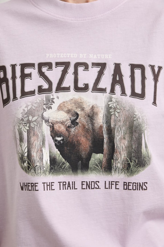T-shirt oversize damski bawełniany z kolekcji Bieszczadzki Park Narodowy x Medicine RS26-TSD855