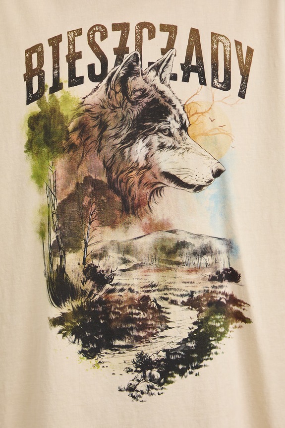T-shirt oversize damski bawełniany z kolekcji Bieszczadzki Park Narodowy x Medicine RS26-TSD858