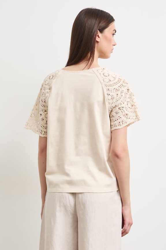 Odzież T-shirt damski bawełniany RS26-TSD904 beżowy