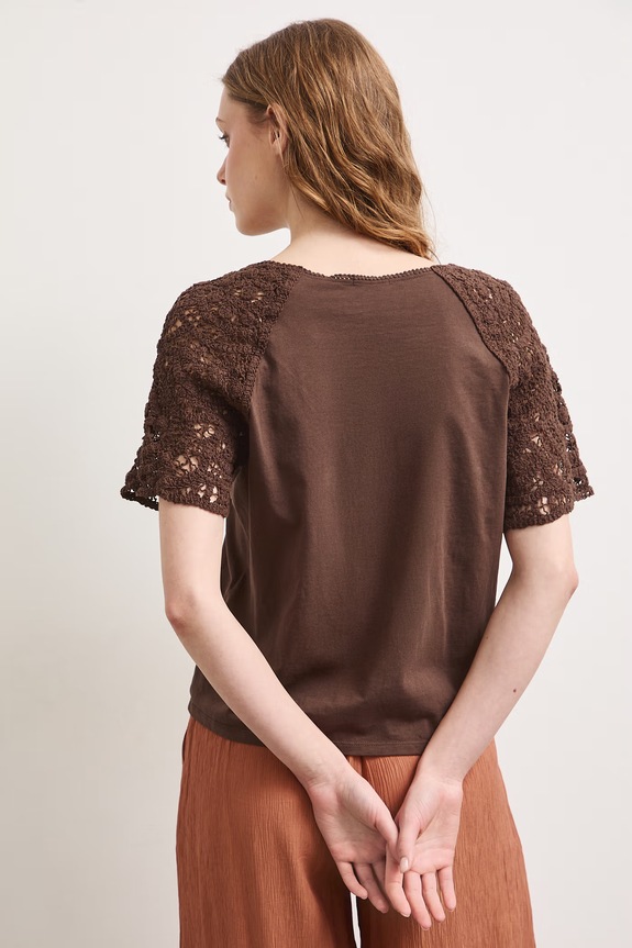 Odzież T-shirt damski bawełniany RS26-TSD904 brązowy
