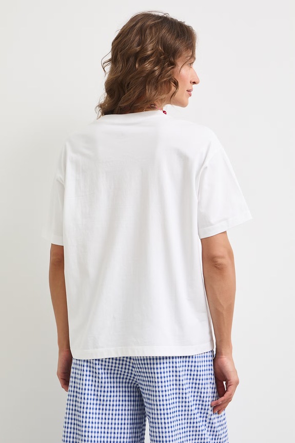 Odzież T-shirt damski bawełniany z nadrukiem RS26-TSDA05 biały