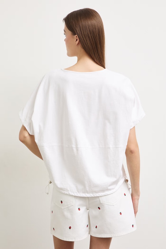 Odzież T-shirt damski bawełniany z nadrukiem RS26-TSDA07 biały