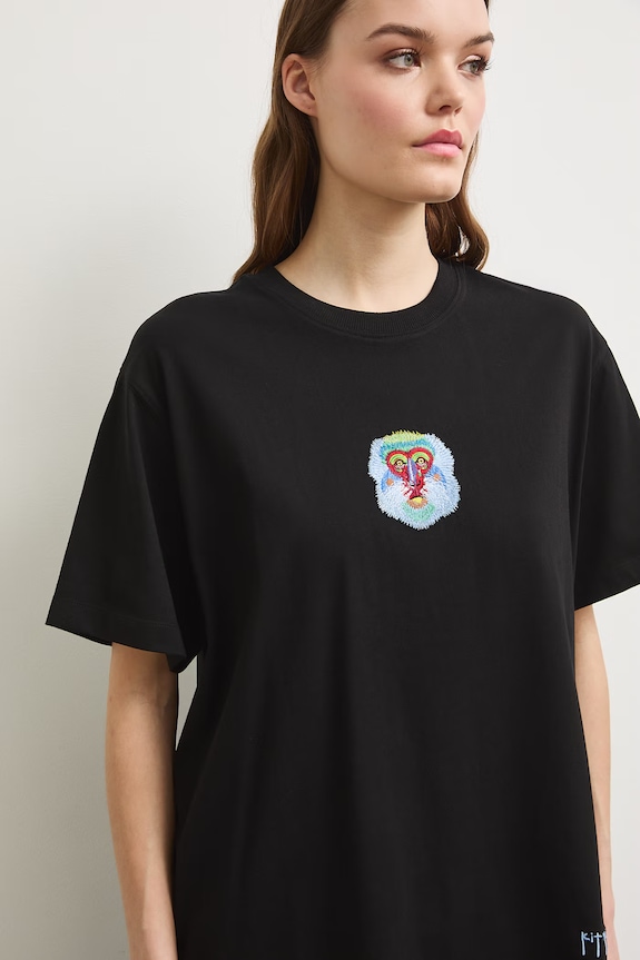 Medicine T-shirt oversize damski bawełniany RS26-TSDA50 czarny