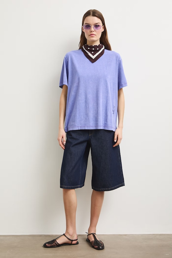 Medicine T-shirt oversize damski bawełniany RS26-TSDA51 fioletowy RS26