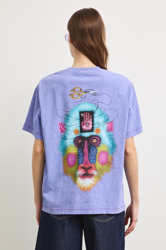 Odzież Medicine T-shirt oversize damski bawełniany RS26-TSDA51 fioletowy