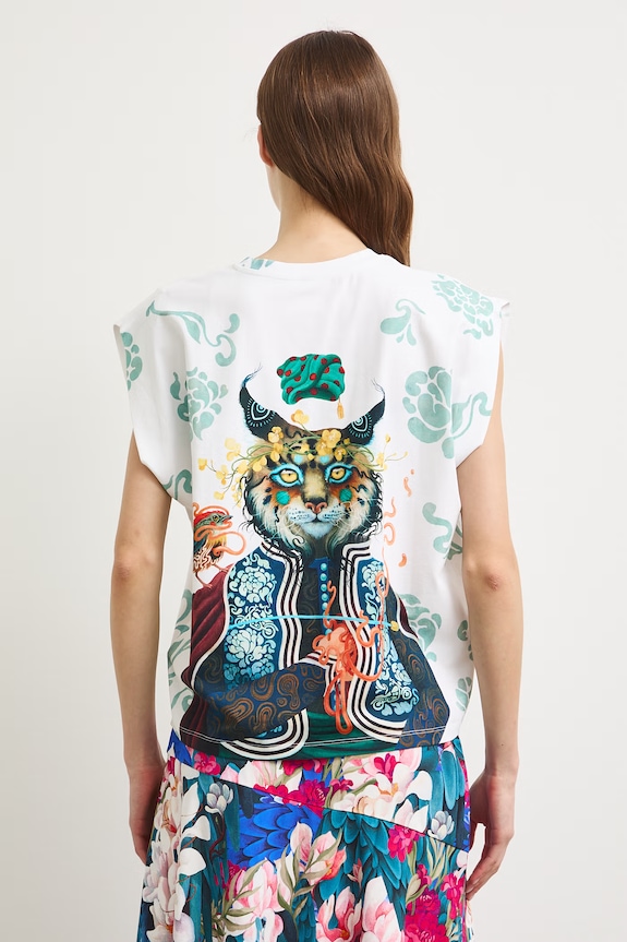 Odzież Medicine T-shirt oversize damski bawełniany z elastanem RS26-TSDA57 beżowy