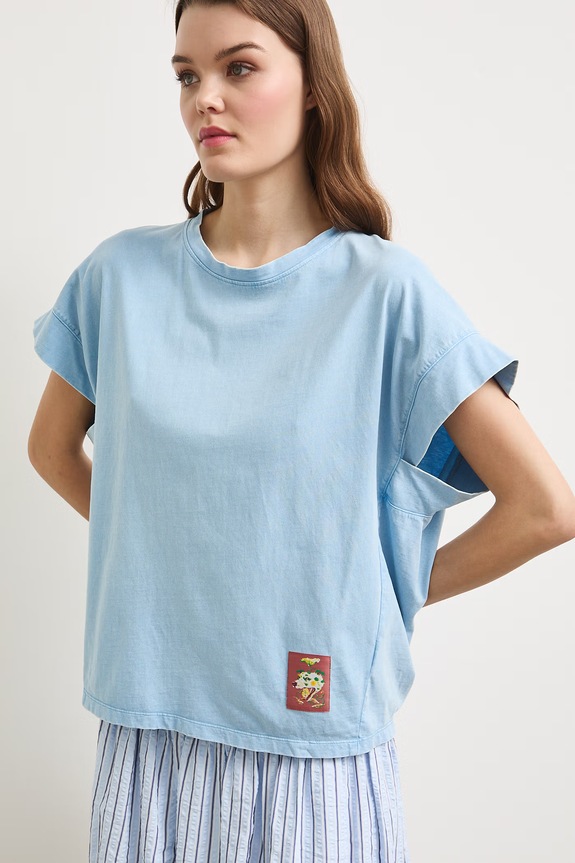 Medicine T-shirt oversize damski bawełniany RS26-TSDA58 niebieski RS26