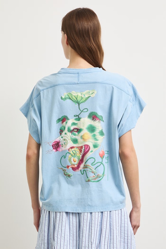 Odzież Medicine T-shirt oversize damski bawełniany RS26-TSDA58 niebieski