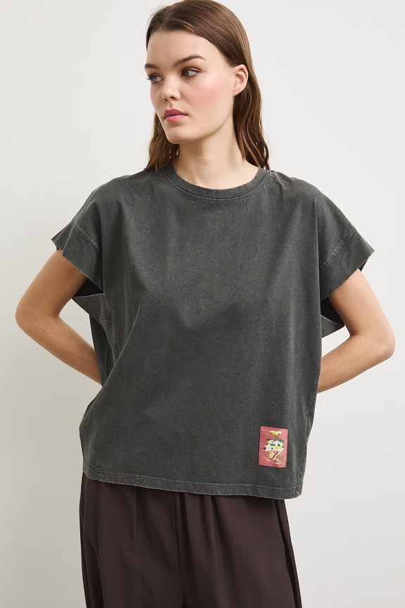 Medicine T-shirt oversize damski bawełniany RS26-TSDA58 szary RS26