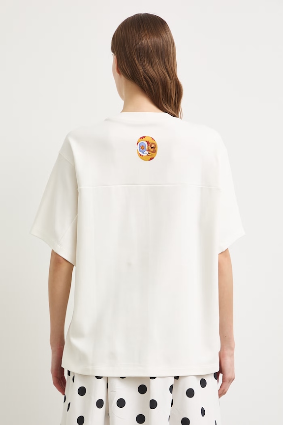 Medicine T-shirt oversize damski bawełniany z elastanem beżowy RS26-TSDA60