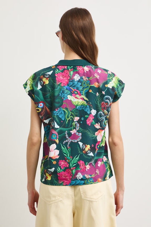 Medicine T-shirt damski bawełniany z elastanem turkusowy RS26-TSDA61