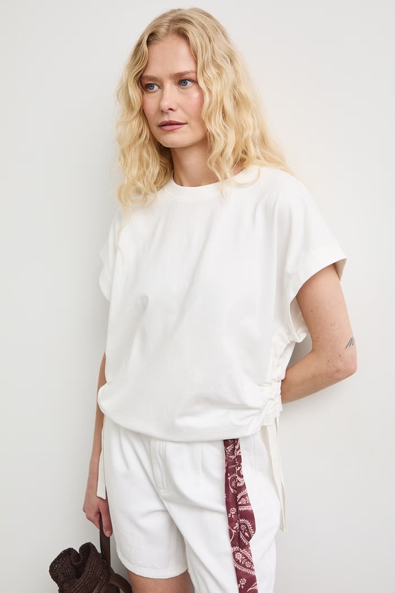 Odzież Medicine T-shirt oversize damski bawełniany RS26-TSDB01 beżowy