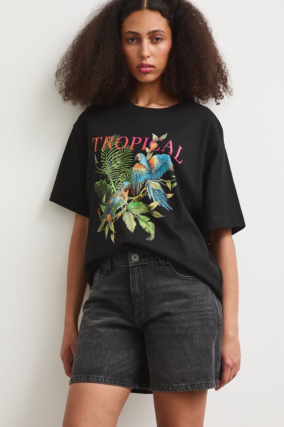 Medicine T-shirt damski bawełniany czarny RS26-TSDB10