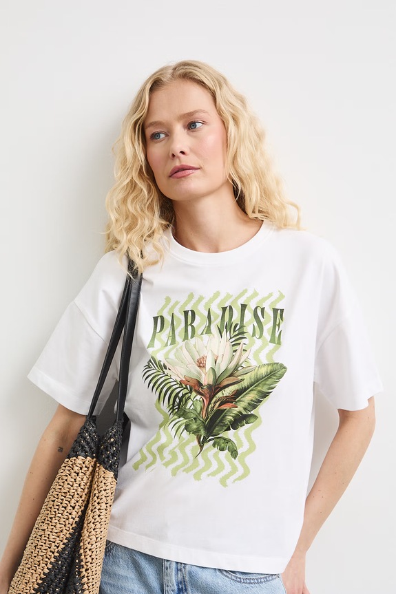 Medicine T-shirt damski bawełniany biały RS26-TSDB12