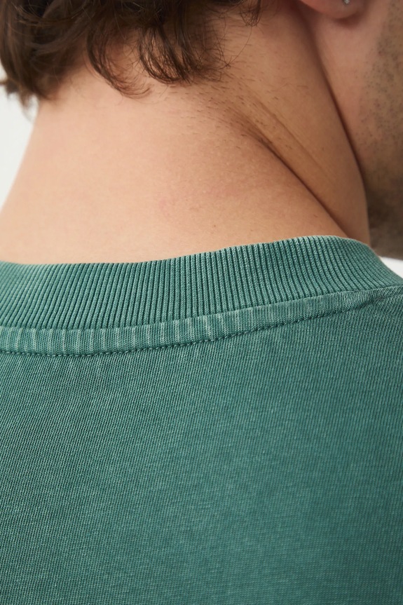 Bavlnené tričko pánske s praným efektom RS26-TSM030 zelená