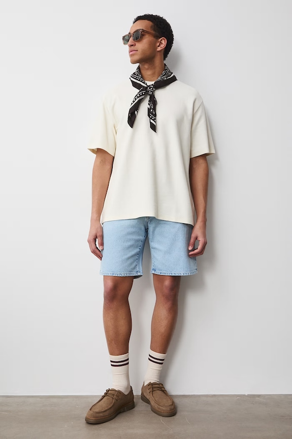 Tričko pánske s textúrou RS26-TSM031 béžová RS26