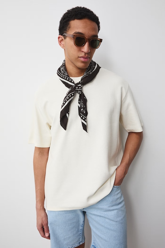 Oblečenie Tričko pánske s textúrou RS26-TSM031 béžová