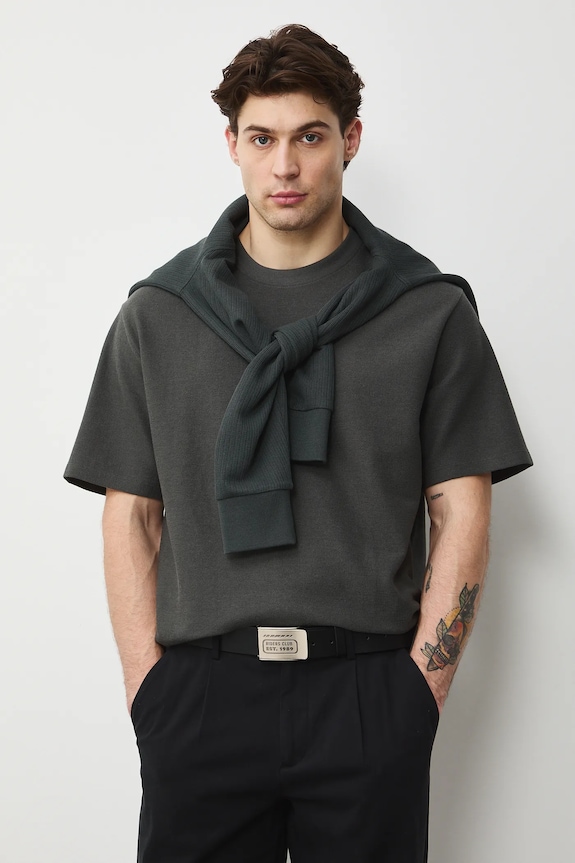 Tričko pánske s textúrou RS26-TSM031 zelená RS26