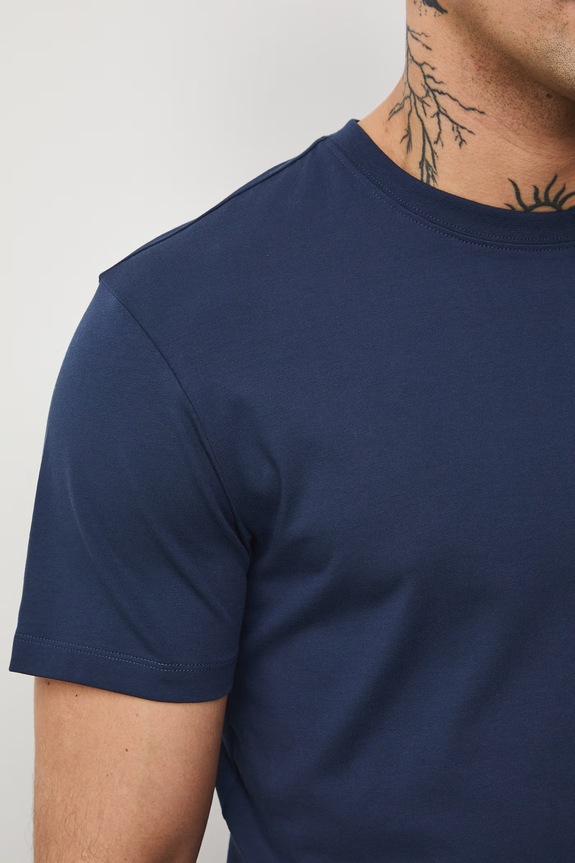 T-shirt męski bawełniany z elastanem RS26-TSM041 granatowy