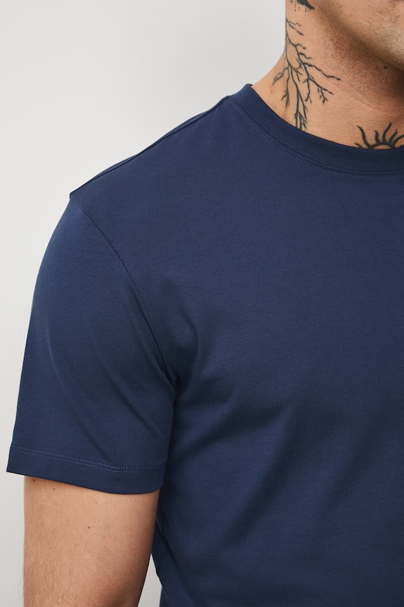 T-shirt męski bawełniany z elastanem RS26-TSM041 granatowy