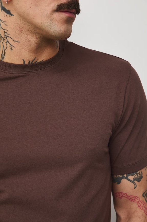 T-shirt męski bawełniany z elastanem RS26-TSM041 brązowy