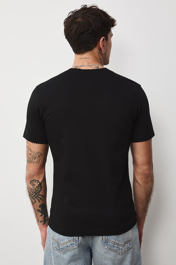 Odzież t-shirt męski bawełniany z elastanem RS26-TSM041 czarny