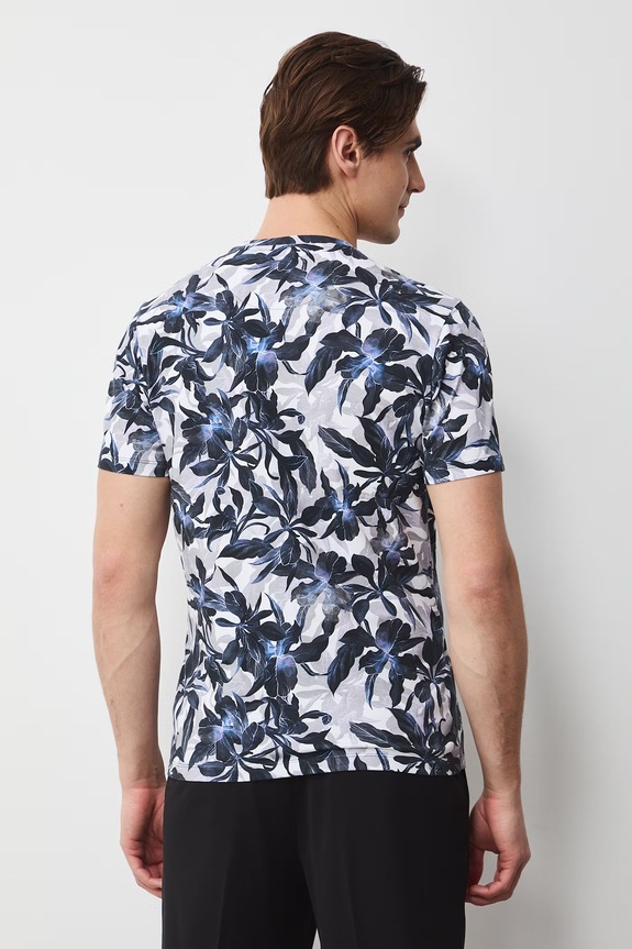 Odzież T-shirt męski bawełniany z elastanem RS26-TSM051 biały