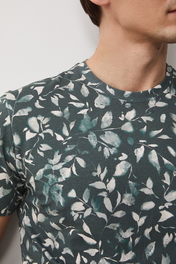 T-shirt męski bawełniany z elastanem RS26-TSM051 zielony