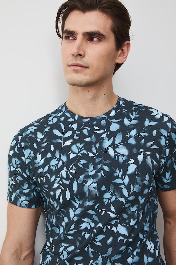 T-shirt męski bawełniany z elastanem szary RS26-TSM051