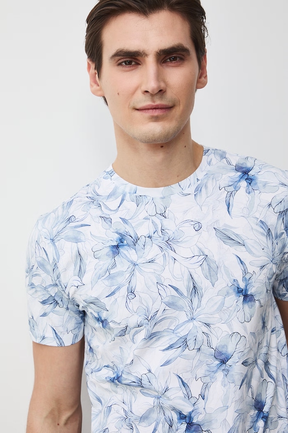 T-shirt męski bawełniany z elastanem multicolor RS26-TSM051
