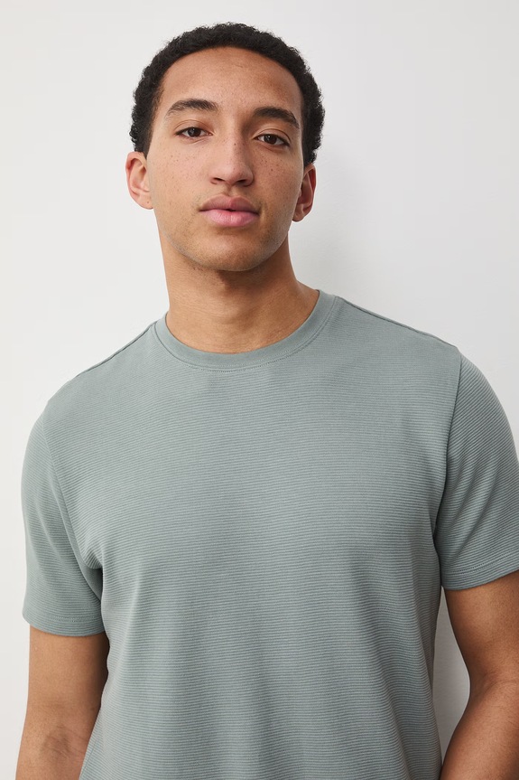 T-shirt męski bawełniany turkusowy RS26-TSM061