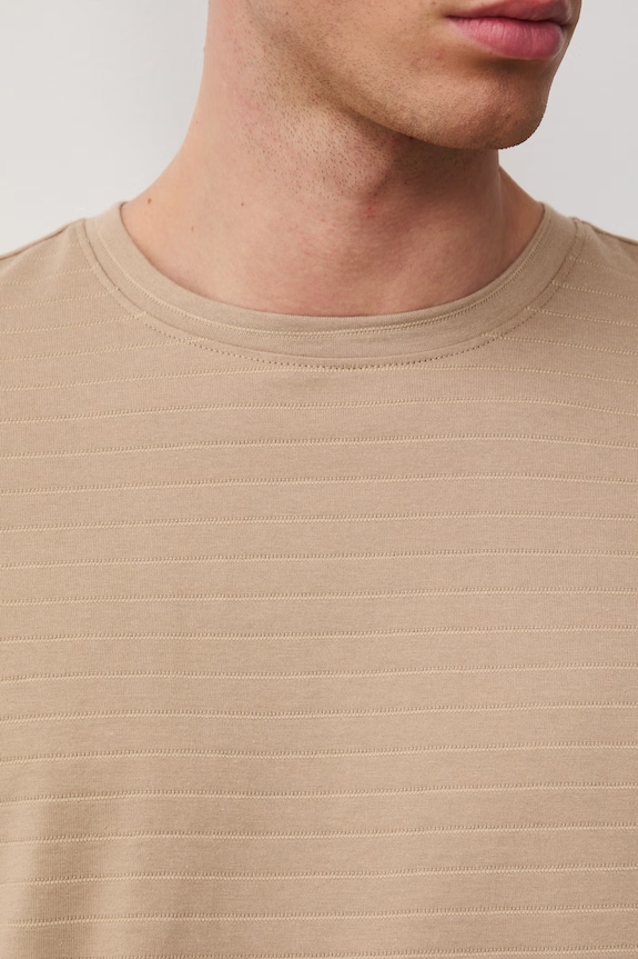 T-shirt męski bawełniany RS26-TSM072 beżowy