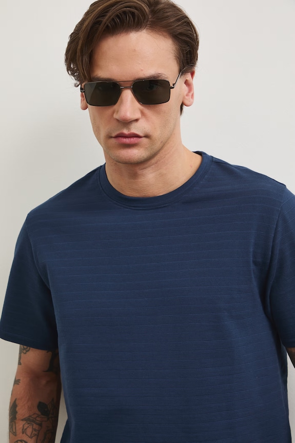 T-shirt męski bawełniany granatowy RS26-TSM072