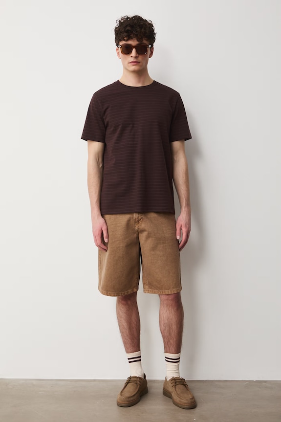 T-shirt męski bawełniany brązowy RS26-TSM072