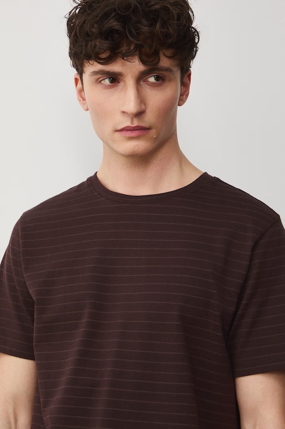 T-shirt męski bawełniany brązowy RS26-TSM072
