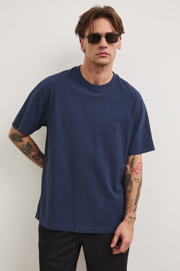 Medicine T-shirt męski bawełniany granatowy RS26-TSM080