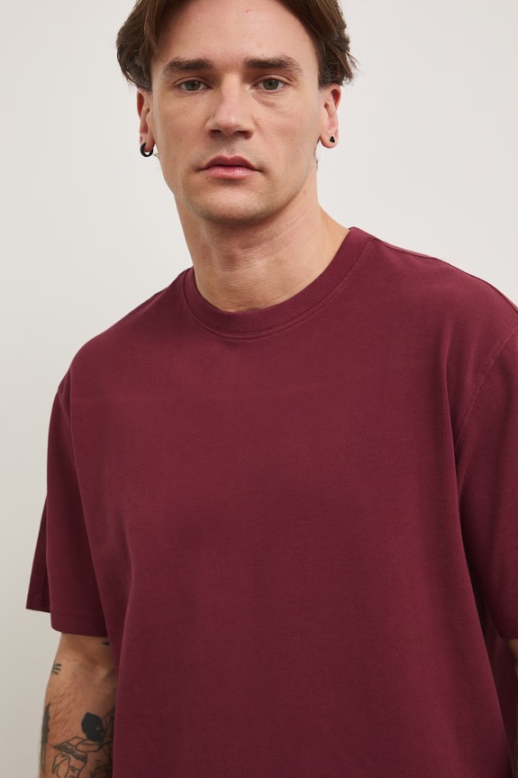 Medicine T-shirt męski bawełniany bordowy RS26-TSM080