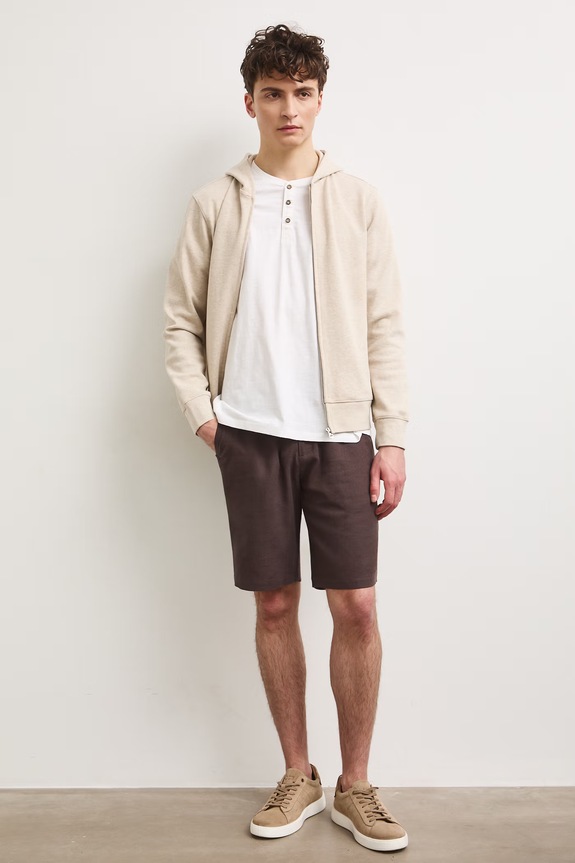 Polo tričko pánske bavlnené s efektom prania RS26-TSM090 béžová RS26