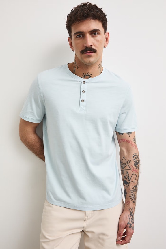 polo tričko pánske bavlnené s efektom prania modrá RS26-TSM090