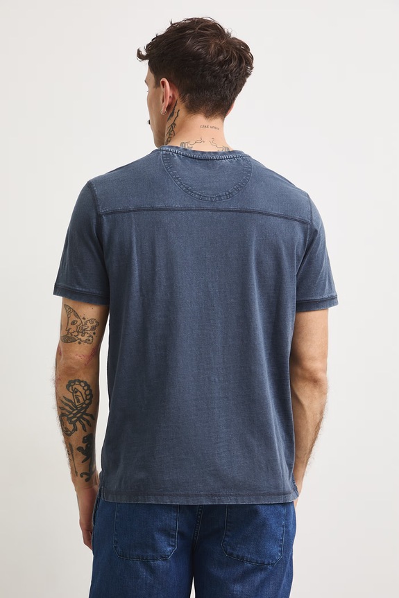 Odzież Polo męskie bawełniane z efektem sprania RS26-TSM090 granatowy