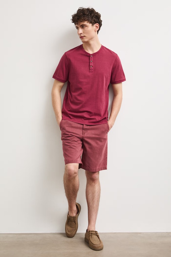 Polo tričko pánske bavlnené s efektom prania RS26-TSM090 burgundské RS26