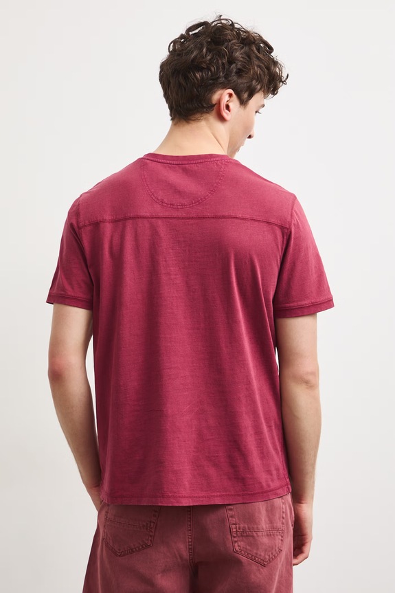 Oblečenie Polo tričko pánske bavlnené s efektom prania RS26-TSM090 burgundské