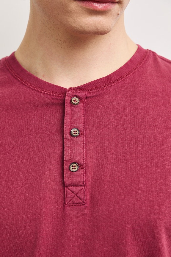 Polo tričko pánske bavlnené s efektom prania RS26-TSM090 burgundské