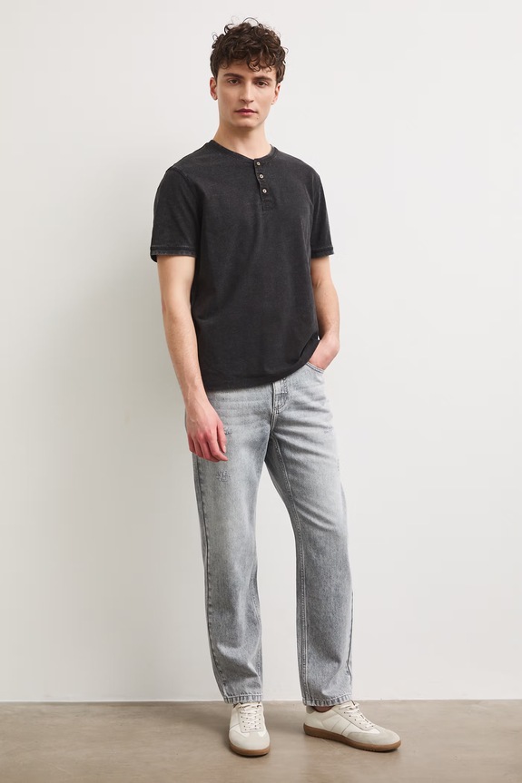 Polo tričko pánske bavlnené s efektom prania RS26-TSM090 čierna RS26