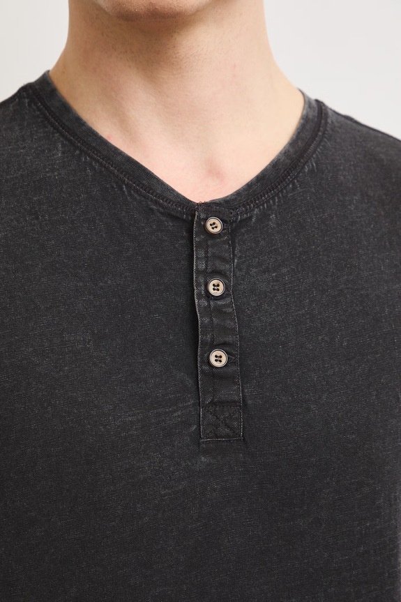 Polo tričko pánske bavlnené s efektom prania RS26-TSM090 čierna